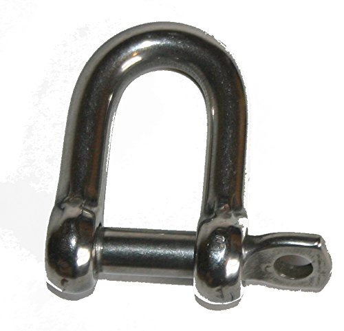 Nautos Bow Shackle with Crew PIN with Eye - Set of 2 PCS - Stainless Steel 316 - Forged (10mm - 3/8