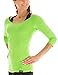 Winshape Yoga Pilates Fitness para Mujer 3/4-Arm Camiseta WS4 Verde Verde Manzana Talla:Medium