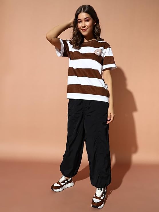Image of THE DRY STATE Women Cotton Half Sleeve Round Neck Tshirt