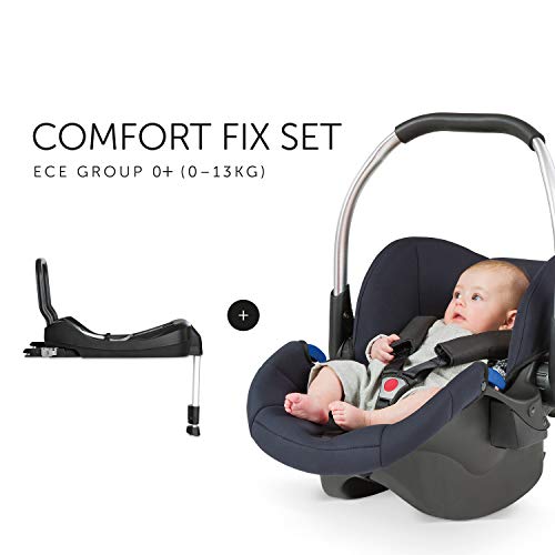 Hauck Comfort Fix Set, Siège Auto Groupe 0 avec Base Isofix, ECE 44/04 de la Naissance à 13 kg, Protection Latérale, Indicateurs de Sécurité, Système de Voyage, Noir