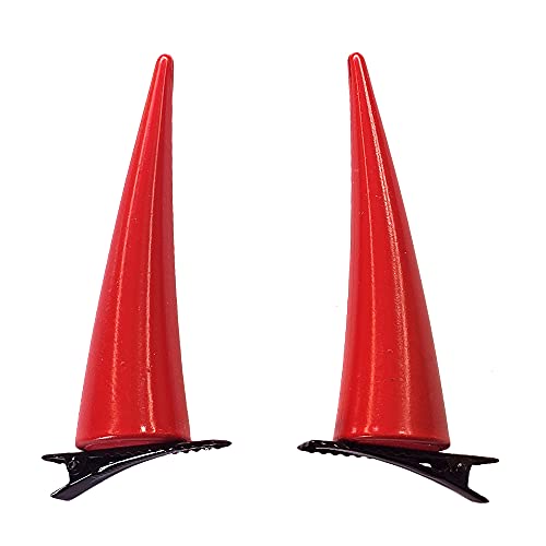 Pair of Anime Chainsaw Man Power Cosplay Hair Clip Red PVC Horns Headwear Accessory Props Halloween