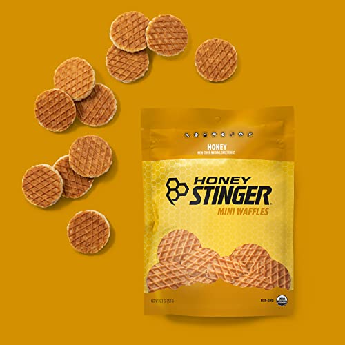 Image of Honey Stinger Organic Mini Honey Waffles, Energy Stroopwafel for Exercise, Endurance and Performance, Sports Nutrition for Home & Gym, Pre and Post Workout, 5 Bags, 26.5 Ounces