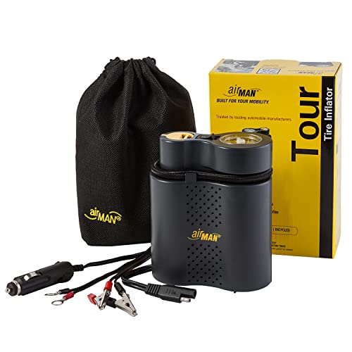 AirMan Tour Abenteuer Kompakt Luft Kompressor mit SAE, Krokodil Clips, Terminal Ringe und 12v...