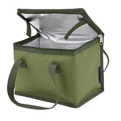 TEAMOOK Foldable Lunch Bag Insulated Lunch Box Water-Resistant Leakproof Soft Cooler Bag Army Green 8-10 cans