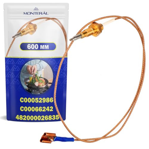 Thermocouple pour Cuisiniere Gaz 600 mm avec le Code Original C00052986 482000026835 pour Whirlpool pour Bauknecht pour Indesit - Garantie de 10 Ans –...