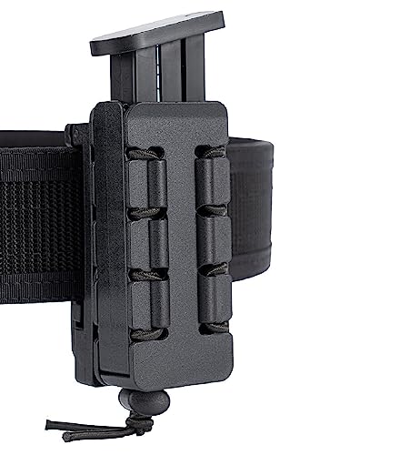 TACNEX Pistol Mag Holder w/Belt MOLLE Rotatable Adjustable Clip 9mm Magazine Holster OWB Mag Pouch fit 2 1/4