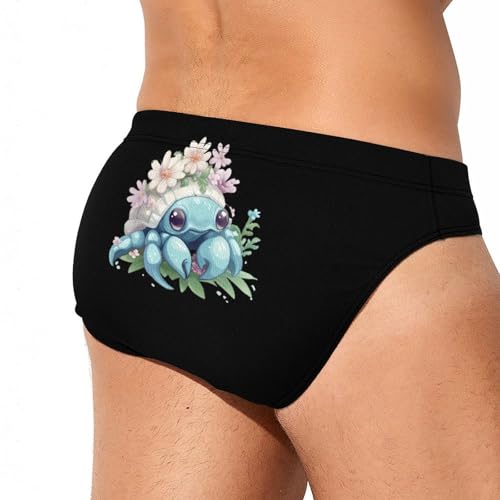 Hermit Crabs Pet Flowers Men's Swim Trunks Briefs Swimsuit Swimwear Bathing for Underwear Beach4