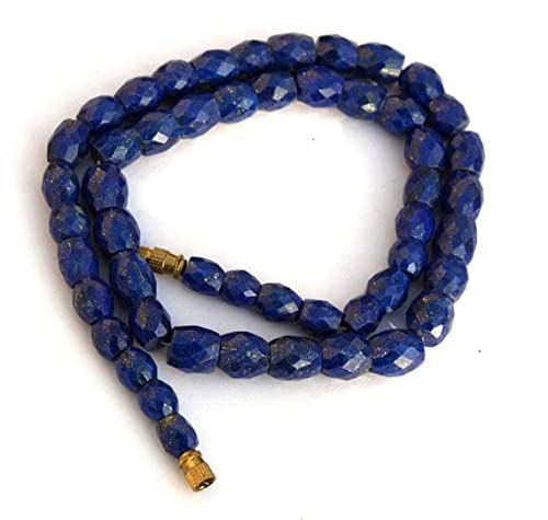 Lapis-lazuli naturel en barils facettés haut de gamme pour colliers de créateurs raffinés