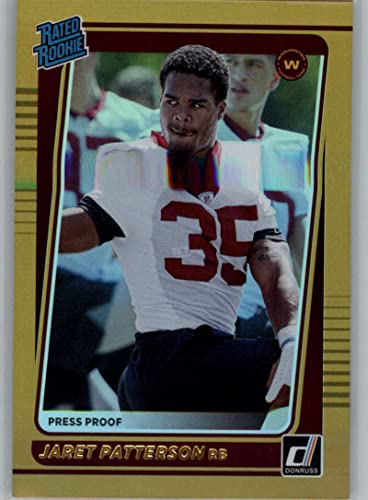 2021 Donruss Press Proof Premium #298 Jaret Patterson RC Rookie Card Buffalo Bulls Rated Rookies Official NFL Football Card in Raw (NM or Better) Condition