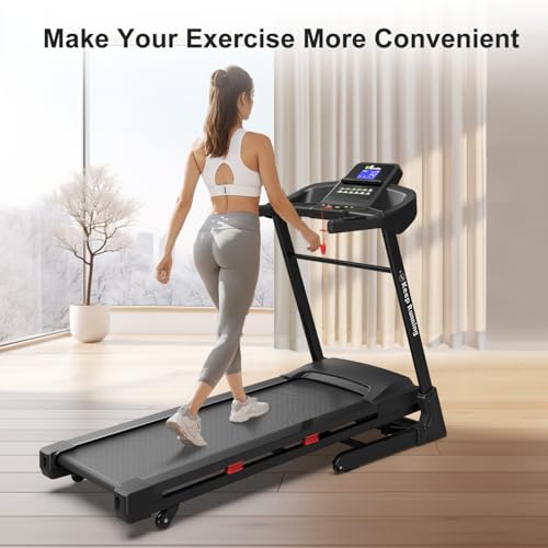 Image of Treadmills for Home Stainless Steel Black Automatic Incline Built-in Audio connectivity Speaker Fitness