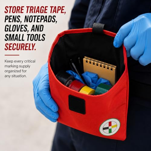 Image of Triage Tape Belt Pack - First Aid Essential Tape Organizer Bag for Emergency Rescue, Disaster First Responder, EMTs, CERT, Outdoor