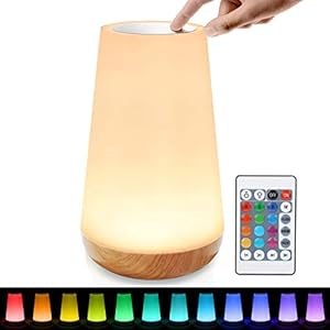 tronisky Luce Notturna LED, Lampada da Comodino Controllo Tattile Dimmerabile con 13 RGB Colori, USB Ricaricabile Luce Notturna Bambini LED con Telecomando per Camera da Letto, Campeggio