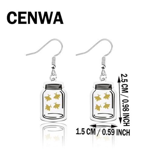 CENWA Firefly Earrings Summer Earrings Fireflies Jewelry Fireflies in a Jar Dangle Earrings2
