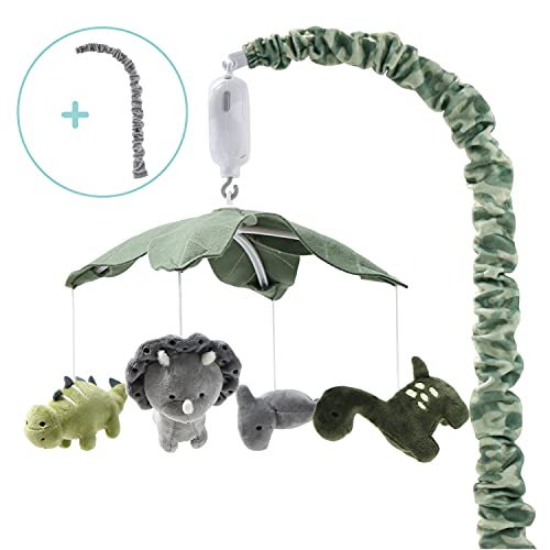 The Peanutshell Dinosaur Crib Mobile For Baby Boys Or Girls | Digital Music Box With 12 Lullabies | Green Camo & Dino #TOP4