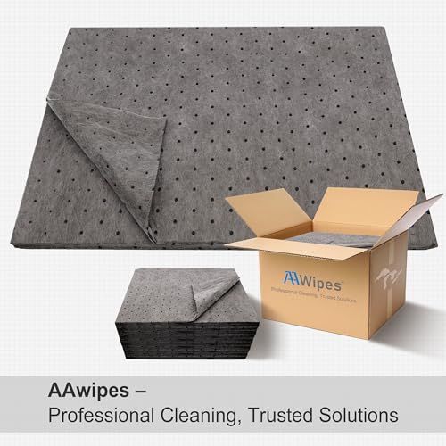Image of AAwipes Oil Absorbent Pads 15 inch X 20 inch 100 Packs Universal for All Liquids Oil Spill Control Oil Absorbing Sheets for Garage Grey OG1520-100