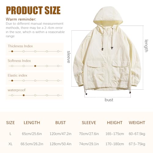 Image of SANNIDHI Rain Coat for Women and Men, Lightweight Waterproof Jacket Windproof Rain with Adjustabe Hooded jackets for Running Hiking Cycling Travel