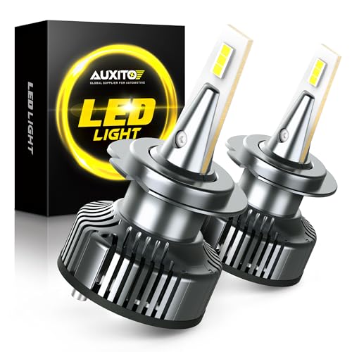 Image of AUXITO H7 LED Light Bulbs 2025, 6000K Cool White CSP LED Chips Fog Lamps Replacement, Plug and Play, Pack of 2