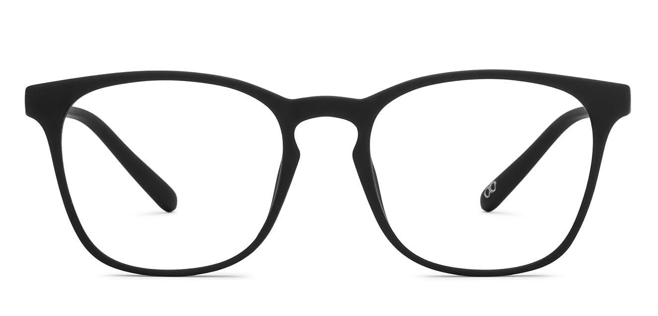 Zero Power Bluecut & Antiglare Computer Eyeglasses | Black Full Rim Square | As Seen On Shark Tank | Peyush Bansal Glasses | For Kids Age 8-12 yrs | HP D15011L