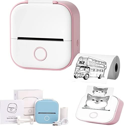 TOCOLA Mini Pocket Printer, 2023 New Portable Instantly Sticker Printer, Thermal Wireless Bluetooth Printer Customized Sticker for Study, DIY Scrapbook (Pink)