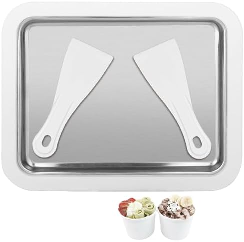 Fabricante Helados con 2 Espátulas, Plato para Helado Rodillos Ha...