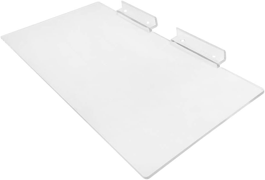 100 Pc Slatwall 12'' x 6'' Flat Styrene Shoe Shelf Acrylic Display Fixture