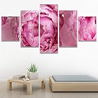 SIGNWIN 5 Panel Canvas Wall Art Pink Petals for Home Decorations Ready to Hang - 60