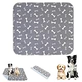 Puppy Pads with Pheromones Stickers, Reusable Pee Pads for Dogs, Durable 4-Layer Leak-Proof Training Mats with Non-Slip Bottom, Ideal for Indoor Training & Travel (Gray, S: 15.7