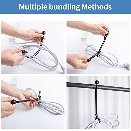 Hankmore Ball Bungee Cord,Heavy-Duty Outdoor Adjustable Siliding Collar Bungee Straps,Small Bungees Leash Straps With Pull Tab For Luggage, Camping - Weatherproof & Uv,10Inch(25.4Cm),8Pack,Black #TOP7