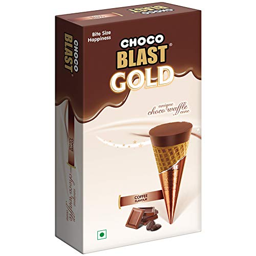 Miniatura 2 de Pure Temptation Gold Chocoblast - Caja de regalo de chocolate  Bocadillo de cono de gofres relleno de chocolate con sabor a café  Caja de regalo de