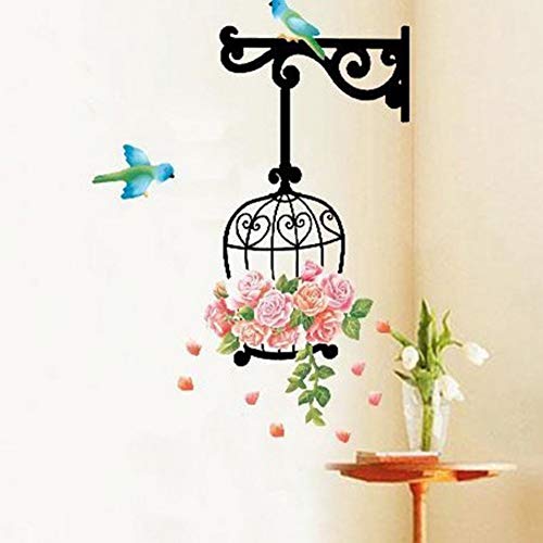 Dnven Cages Wall Decals Stickers Home Room Removable Pvc Rose Flowers Decorations For Rooms Decors 22 Inches X 33 Inches #TOP1