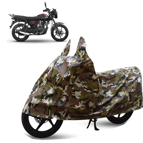 Image of Sulfar Bike Cover for Bajaj CT 125X (Updated) (Adventure Commuter) | Waterproof, Dustproof & UV Protected | All Weather Two Wheeler Cover (Army Green) New 2026 Variants