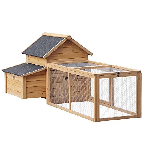 GXK Hühnerstall Laufstall Auslauf Geflügelstall mit Stange Massivholz Nistkasten