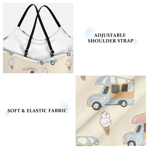 Ice Cream Trucks Girls One Piece Swimsuits Summer Quick Dry Beach Bathing Suit4