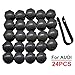 XUKEY Wheel Center Caps for Audi: 20pcs 25mm Wheel Hub Lug Nut Bolt Caps Designed for Audi A1 A2 A3 A4 A5 A6 A7 A8 Q3 Q5 TT S3 S5 S6 S8 RS3 RS4 RS5 RS6 R8 with 4 Locking Caps + Removal Tool (Black)