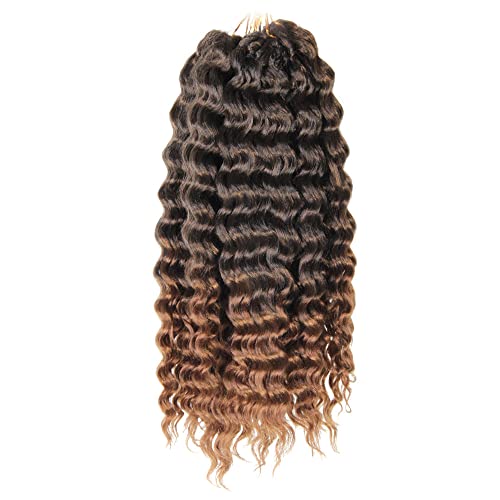 8 Packs Deep Twist Crochet Hair 14 Inch Deep Wave Braiding Hair Soft Ocean Wave Crochet Hair Curly Wavy Synthetic Braids (T30)