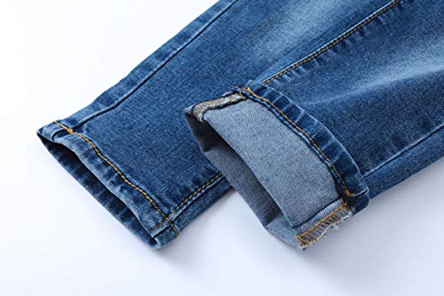 Kidscool Space Little Girl Boy Jean Overalls,Toddler Denim Cute Slim Pants,Deep Blue,5-6 Years #TOP5