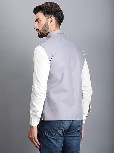 Image of Ethluxis Men's Designer Solid Nehru Jacket /Waist Coat /Bandhgala