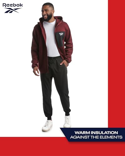 Image of Reebok Men's Sweater Jacket - Fleece Lined Weather Resistant Insulated Outerwear - Cozy Sweater Jackets for Men (Sizes:M-XXL)