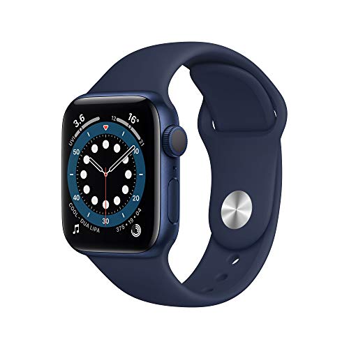 Apple Watch Series 6 GPS, 40mm Blue Aluminium Case with Deep Navy Sport Band - Regular
