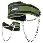 DMoose Dip Belt for Weightlifting, Weight Belt with Chain for Pullup, Gym Lifting Belt for Powerlifting, Squat, Bodybuilding, Heavy Duty Steel, Workout Belt (Military Green)