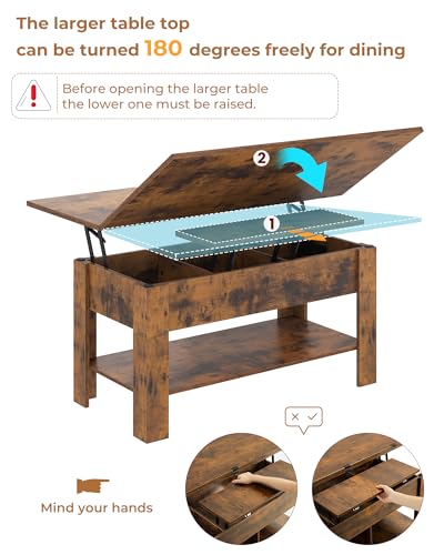 Variante de KIMENICH mesa de centro elevable y extensible Marrón