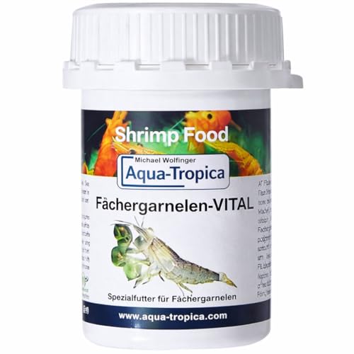 Aqua-Tropica Fächergarnelen-VITAL - Hauptfutter für alle Fächergarnelen Arten I Feinstes Staubfutter neu gedacht I Fächergarnelen Futter I 40g