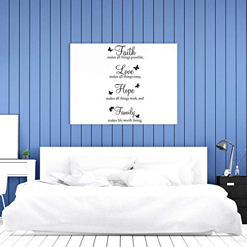 Zonon 4 Pieces Bible Verse Wall Stickers Murals Inspirational Quote Wall Decals Religious Wall Stickers Peel And Stick Motivational Wall Decal For Bedroom Living Room Office Bathroom #TOP2