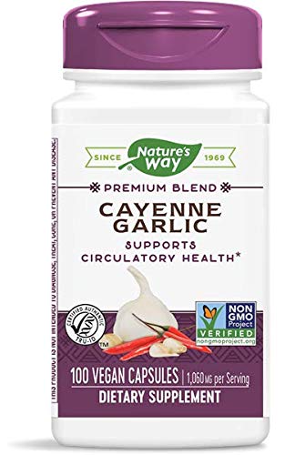 Nature's Way Cayenne Garlic, 40,000 HU Potency, 100 Vegetarian Capsules, Pack of 2 Nature's Way Cayenne Garlic, 40,000 HU Potency, 100 Vegetarian Capsules, Pack of 2