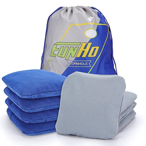 EunHo Dual Sided Cornhole Bags Regulation Set of 8 Professional Cornhole Bean Bags Slick and Stick for Tossing Game-All Weather
