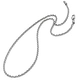 Doublebeez Jewelry 316L Stainless Steel 4mm Twist Rope Chain Necklace, 30'