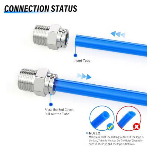 Conector neumático de 8 mm resistente a corrosión para automatización 6