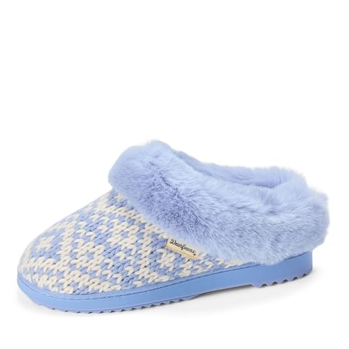 Image of Dearfoams Women's Memory Foam Cozy Soft House Slippers Gifts for Women Hannah Knit Clog House Shoes
