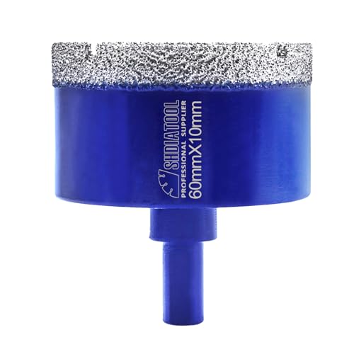 SHDIATOOL Diamond Drill Core Bits 60mm Triangle Shank Hole Saw for Porcelain Tile Marble Ceramic Granite