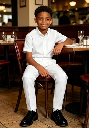 Image of DHTS Boys Dress Pants (Size 2-20 Years) Slim Fit Uniform Pants for Toddler & Teens